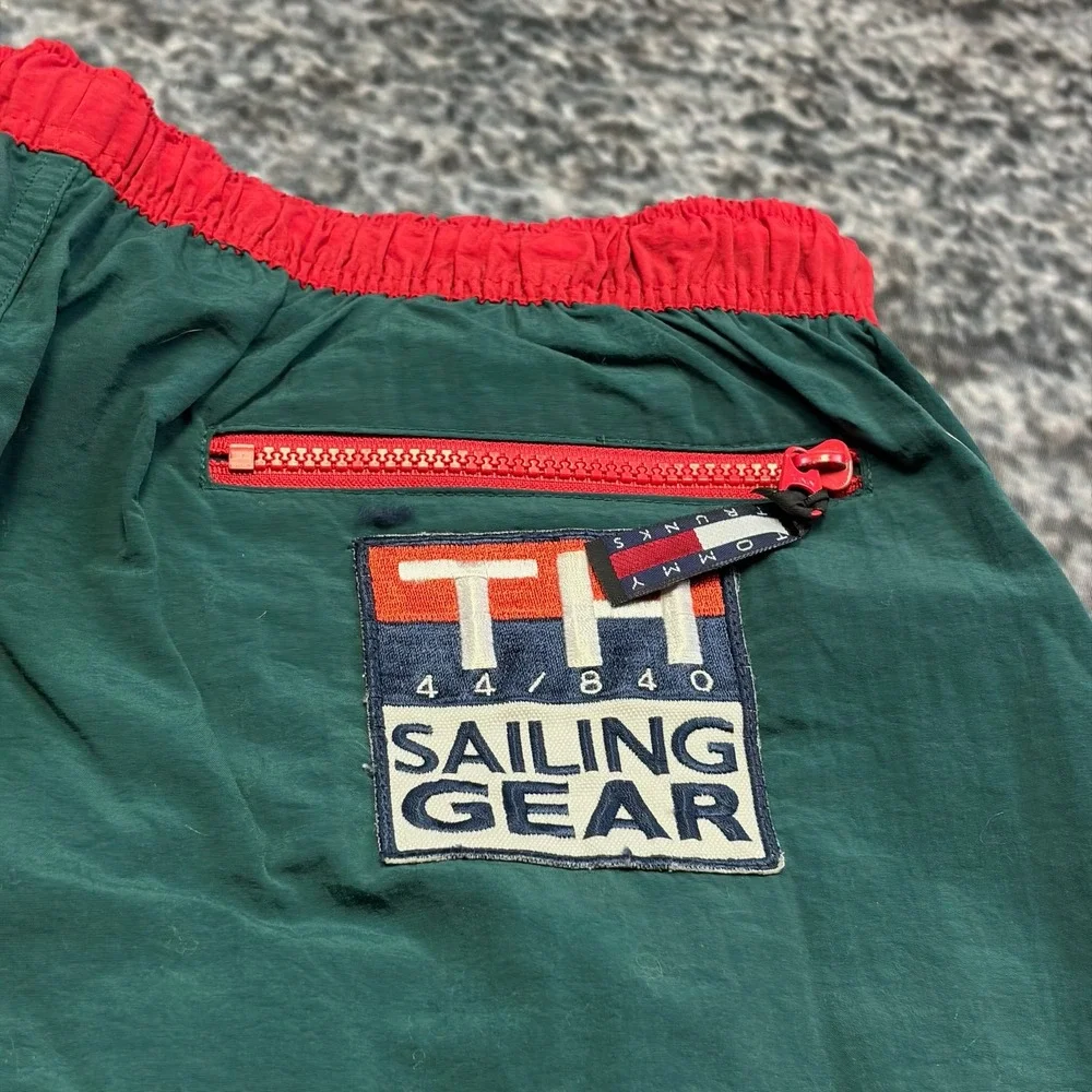 VTG 90s Tommy Hilfiger Sailing Gear Shorts Nylon Large Colorblock Swim Trunks